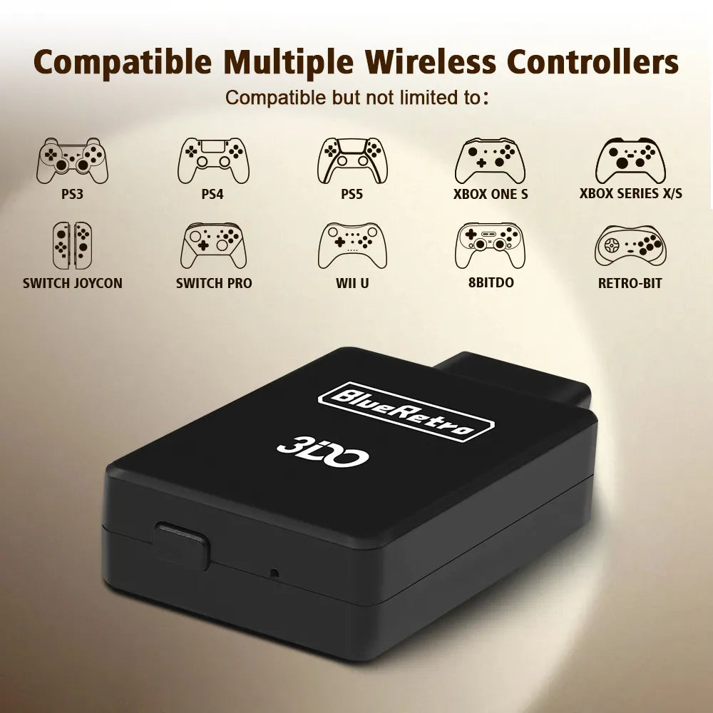 Wireless Controller Adapter for 3DO FZ-1 & FZ-10 – Compatible with PS4, PS5, 8Bitdo +more