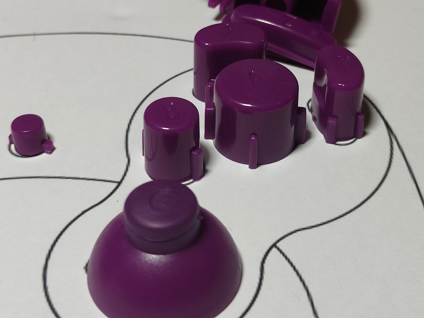 Custom Purple Gamecube Controller Button Set