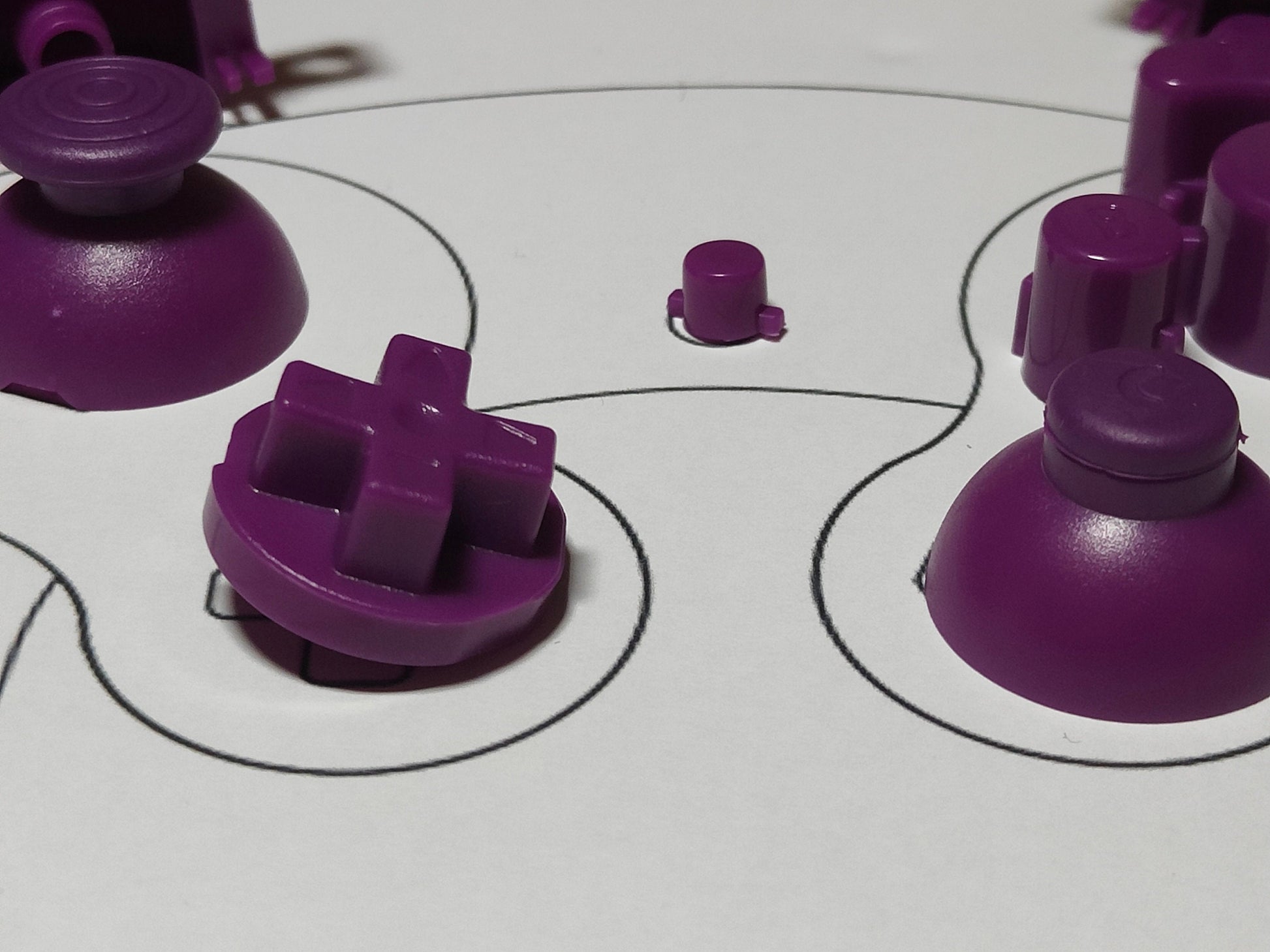 Custom Purple Gamecube Controller Button Set