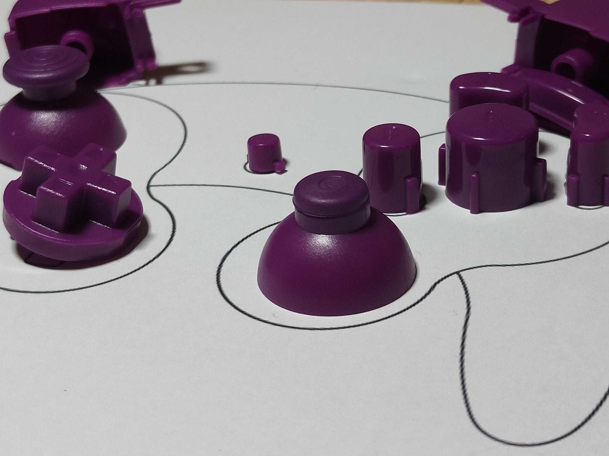 Custom Purple Gamecube Controller Button Set