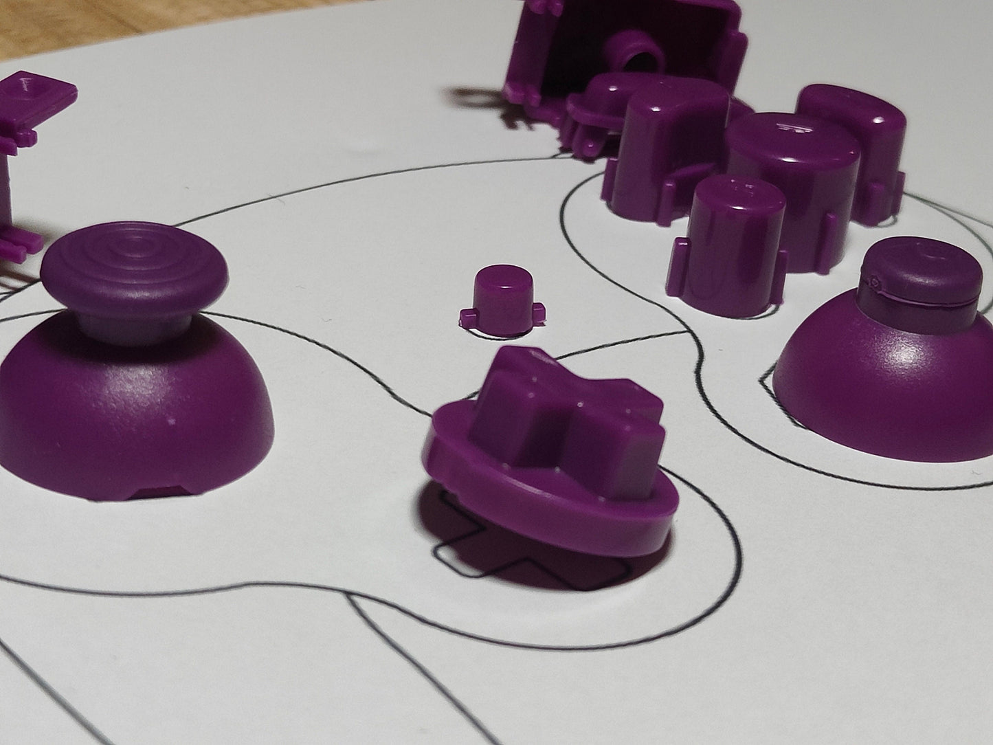 Custom Purple Gamecube Controller Button Set