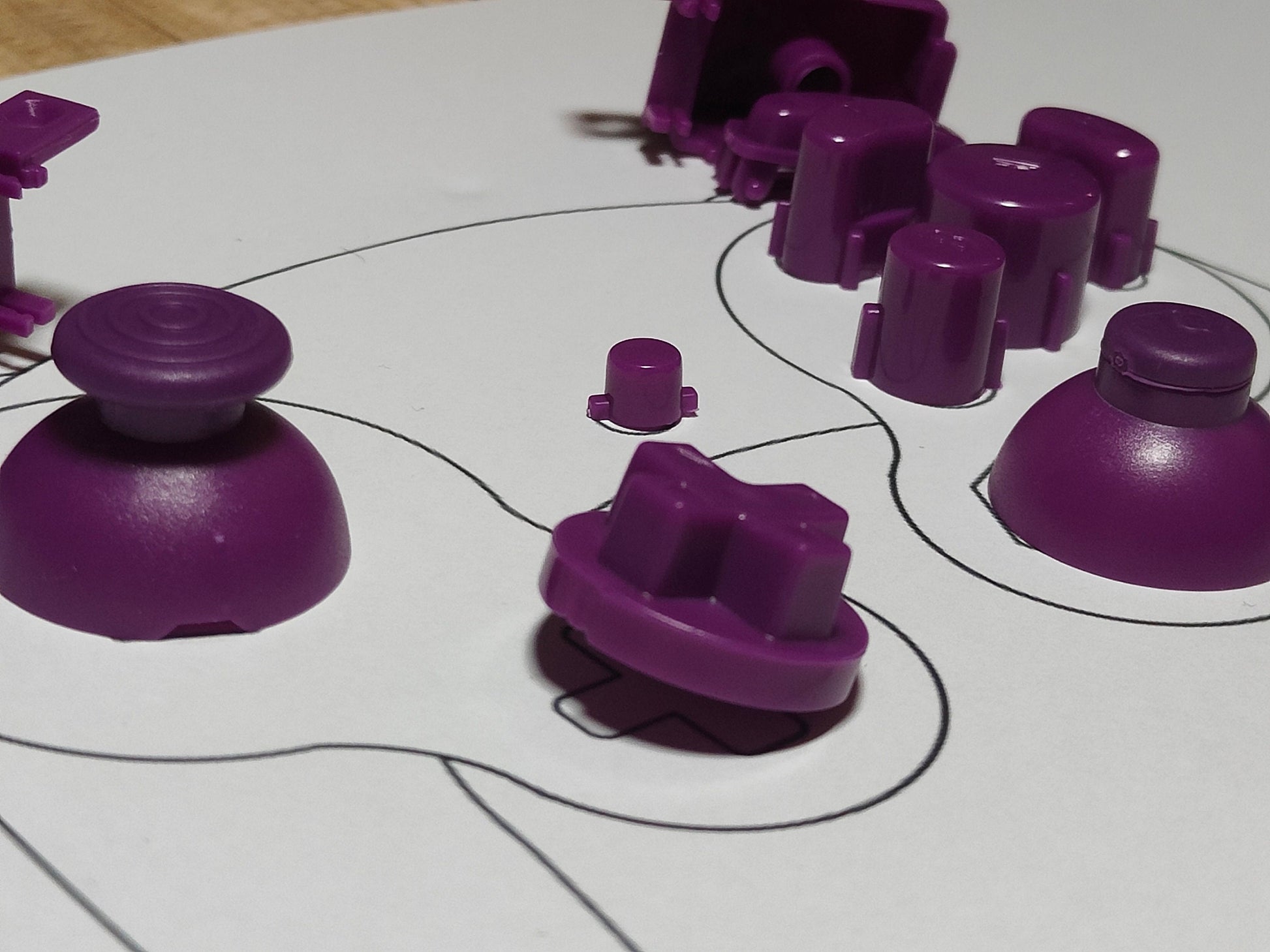 Custom Purple Gamecube Controller Button Set