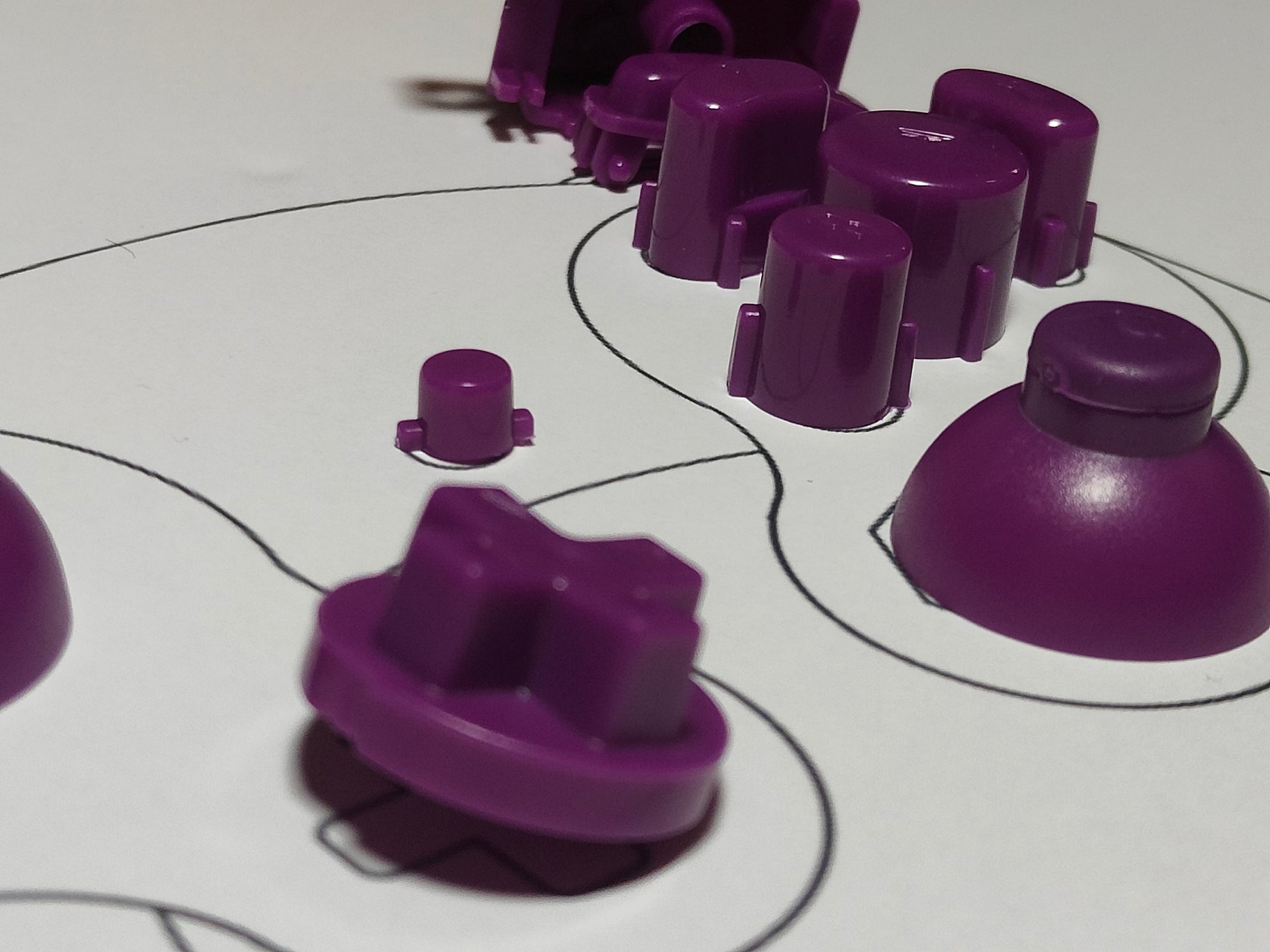 Custom Purple Gamecube Controller Button Set