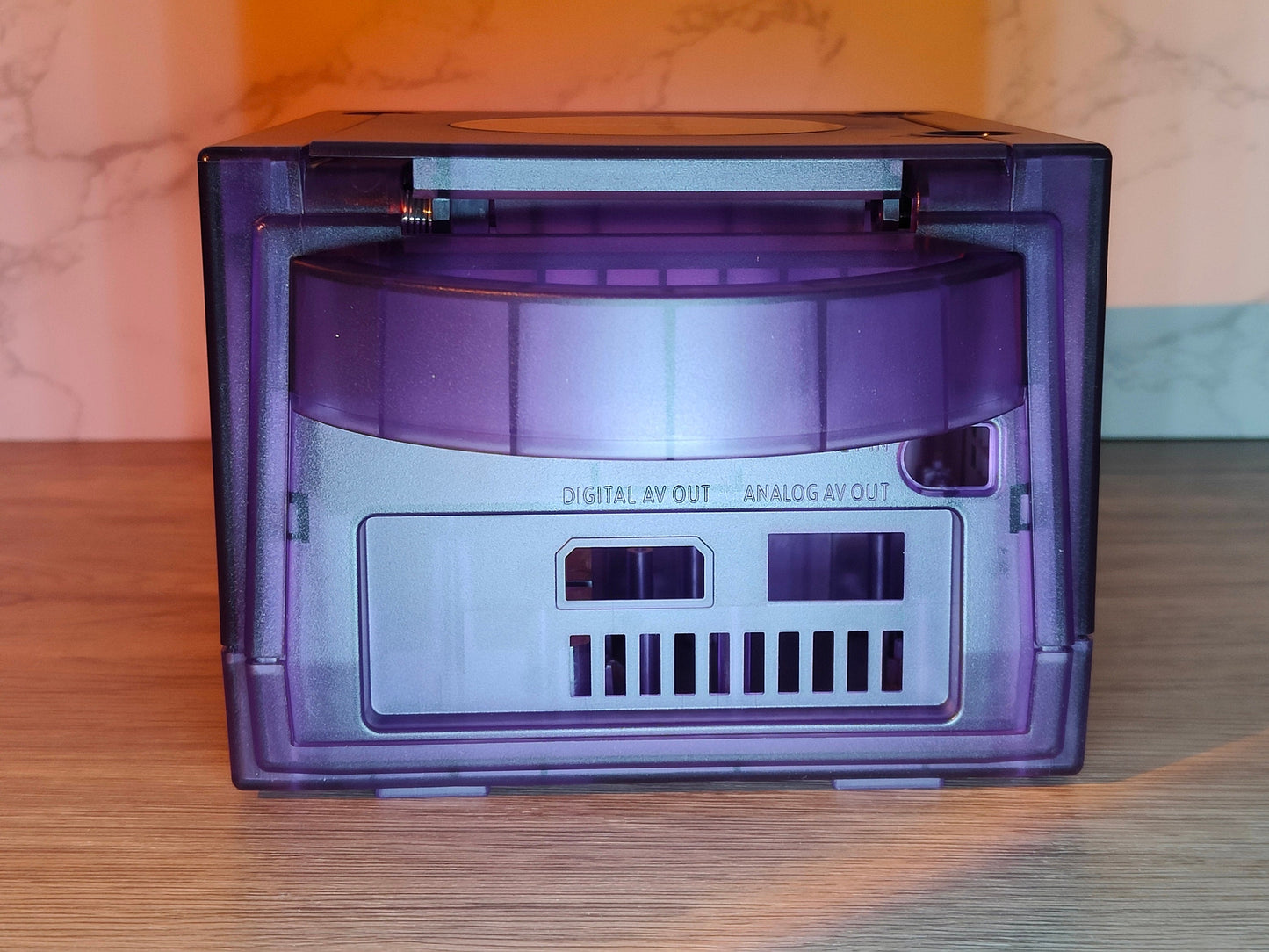 Crystal Purple Clear Transparent Replacement Shell Case for GameCube - Enhance Your Console's Look!