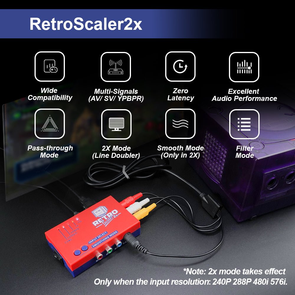 RetroScaler2x A/V to HDMI compatible Converter and Line - doubler - Console Revive