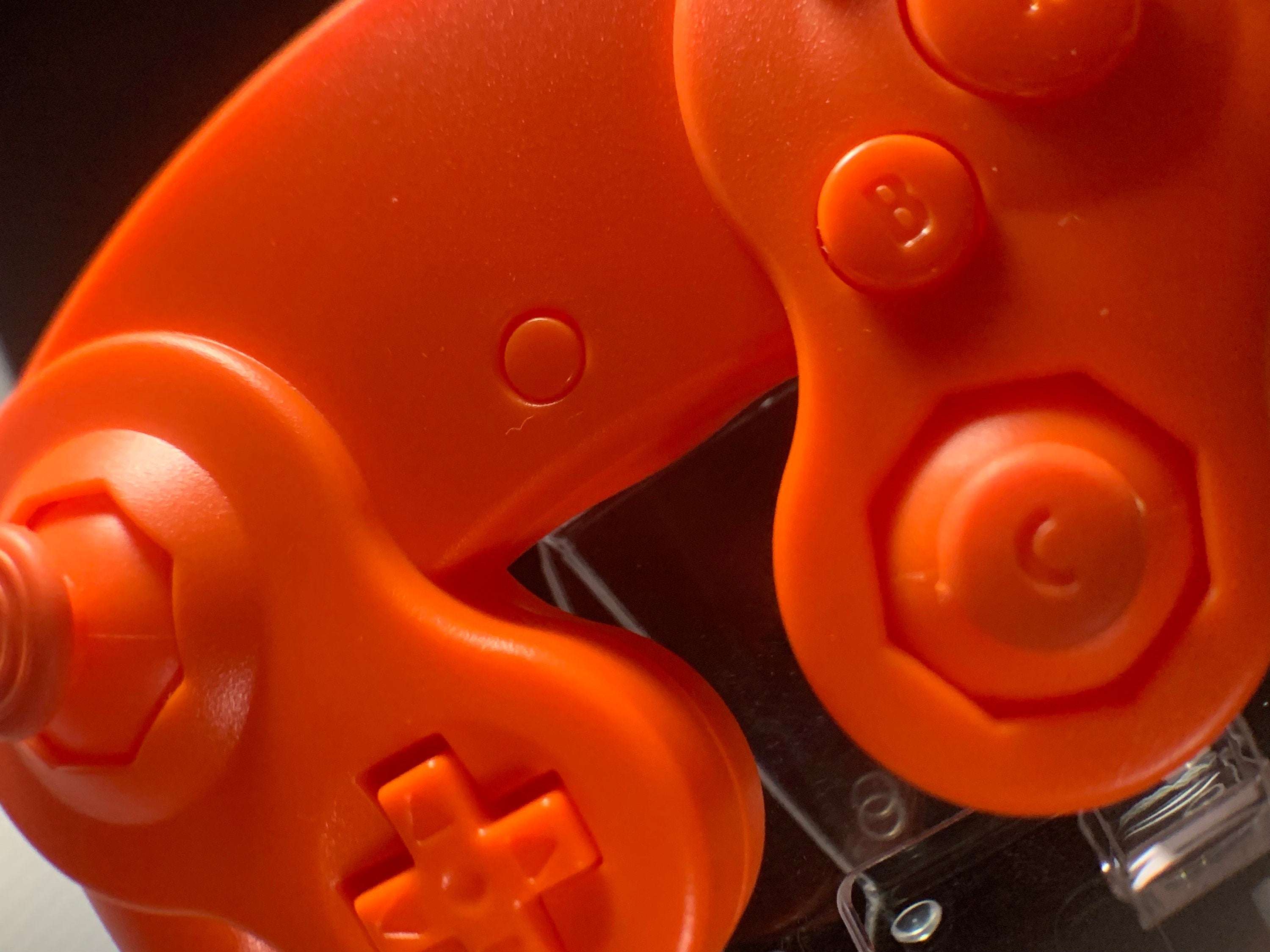 Solid Orange GameCube Controller Shell (NO BUTTONS) - GameCube Gamepad Case - Retro Gaming Nostalgia - Console Revive