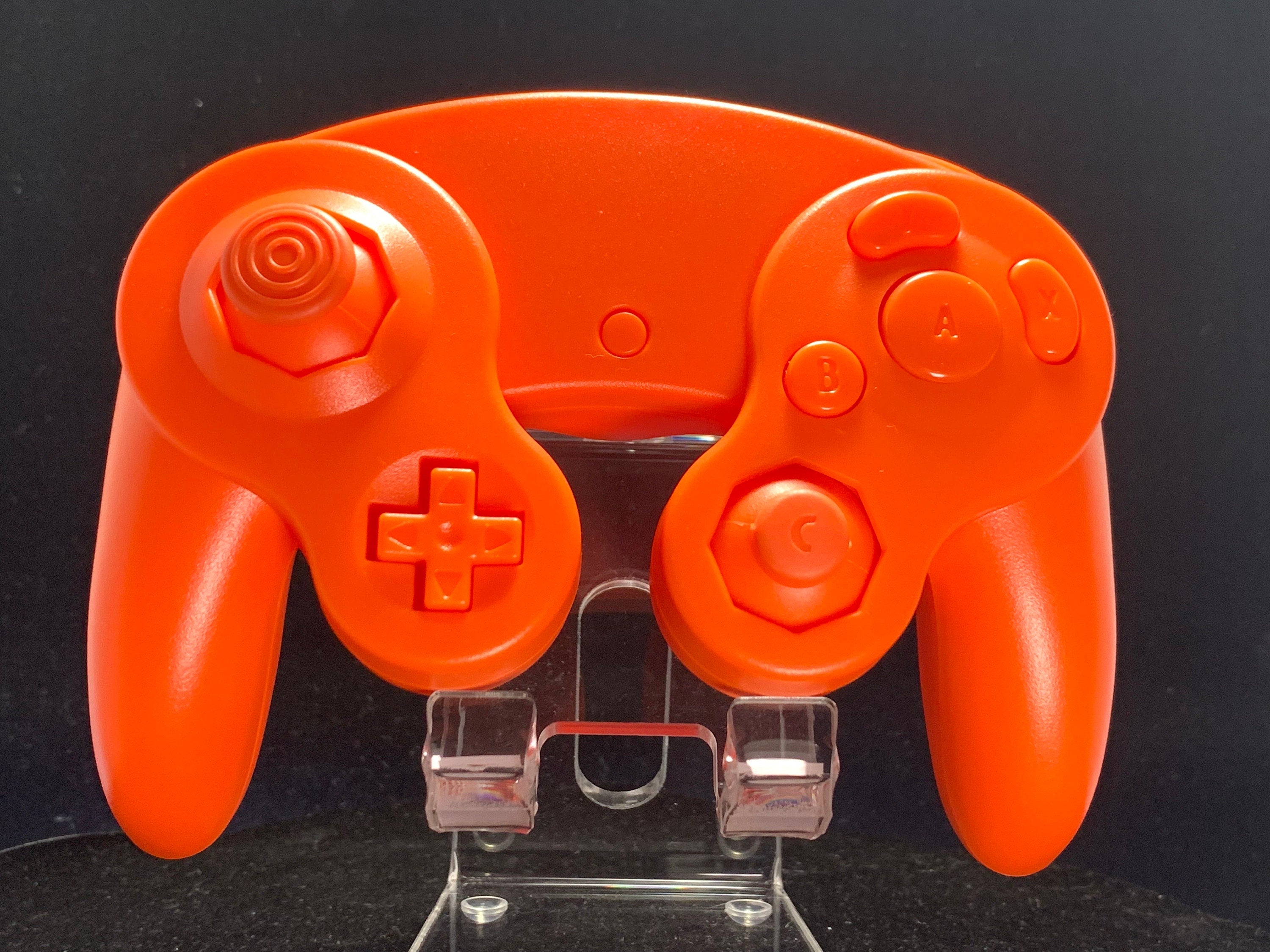 Solid Orange GameCube Controller Shell (NO BUTTONS) - GameCube Gamepad Case - Retro Gaming Nostalgia - Console Revive