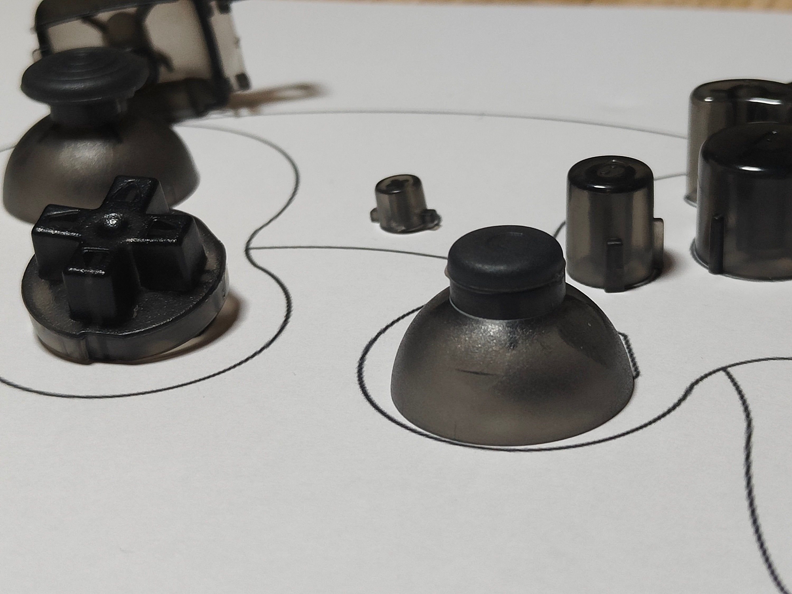 Custom Smoked Black Gamecube Controller Button Set - Console Revive