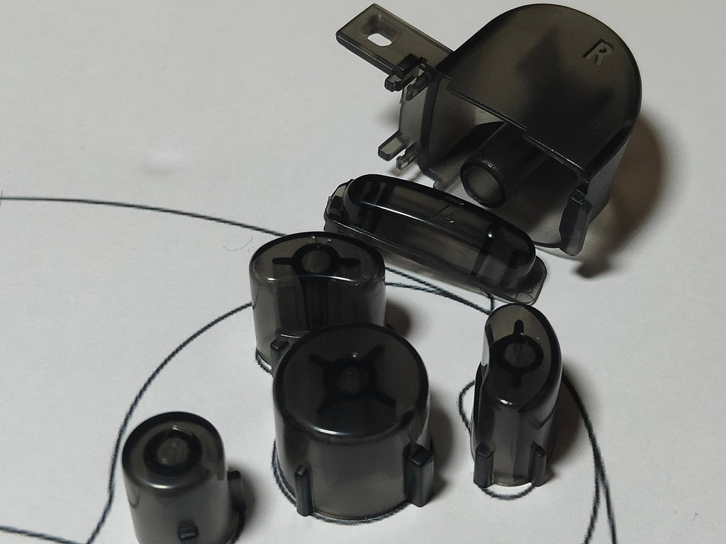 Custom Smoked Black Gamecube Controller Button Set - Console Revive