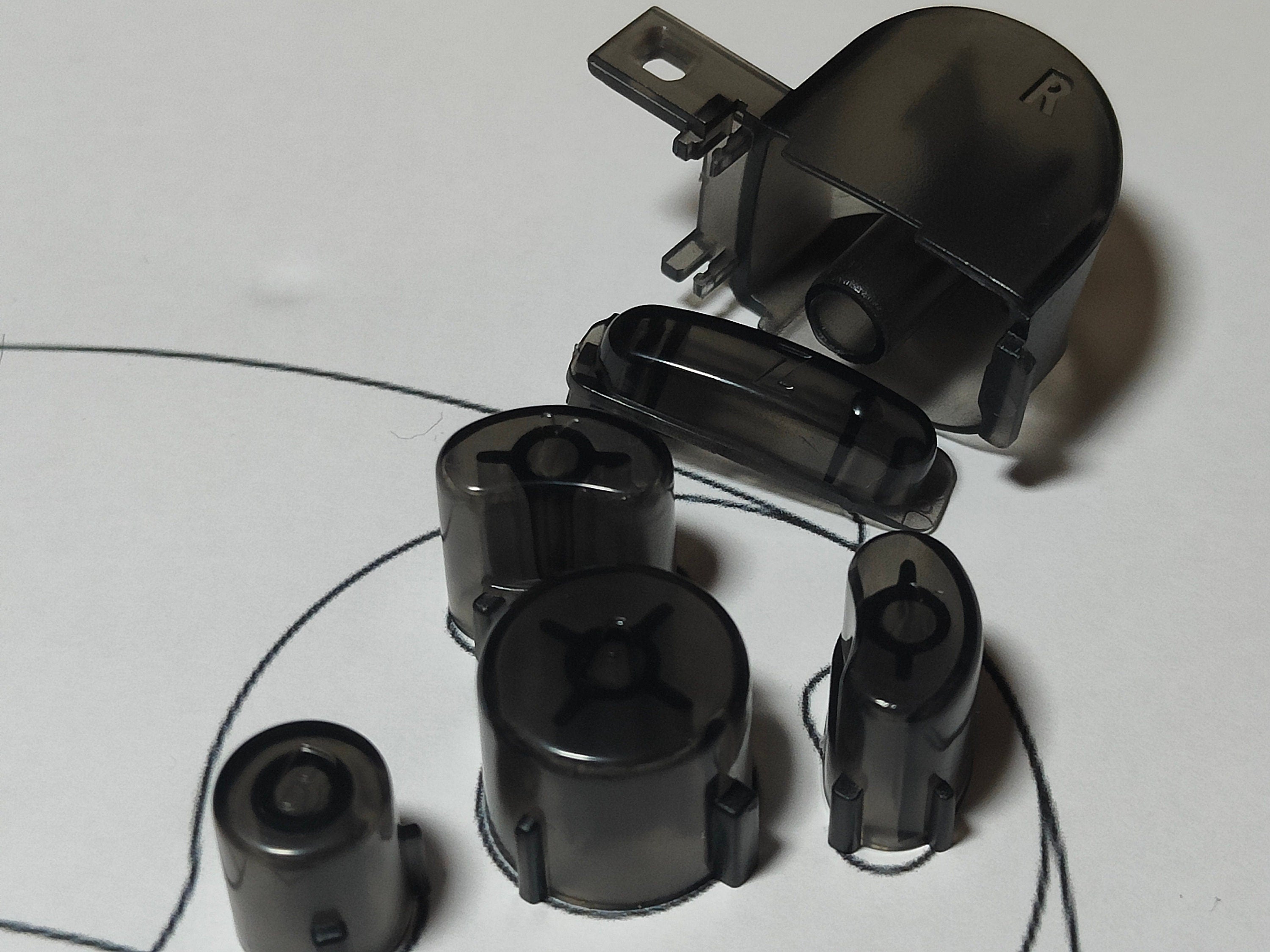 Custom Smoked Black Gamecube Controller Button Set - Console Revive