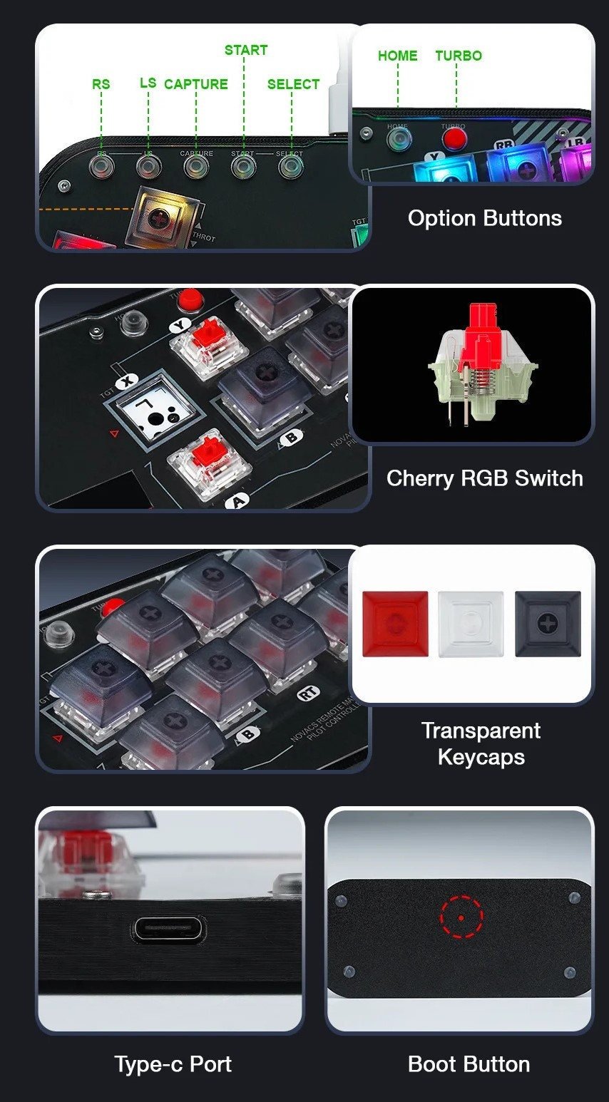 NEW Mini Hitbox Fightstick For Nintendo Switch/PC Game Controller For PS4/PS3/Mister Support - Console Revive