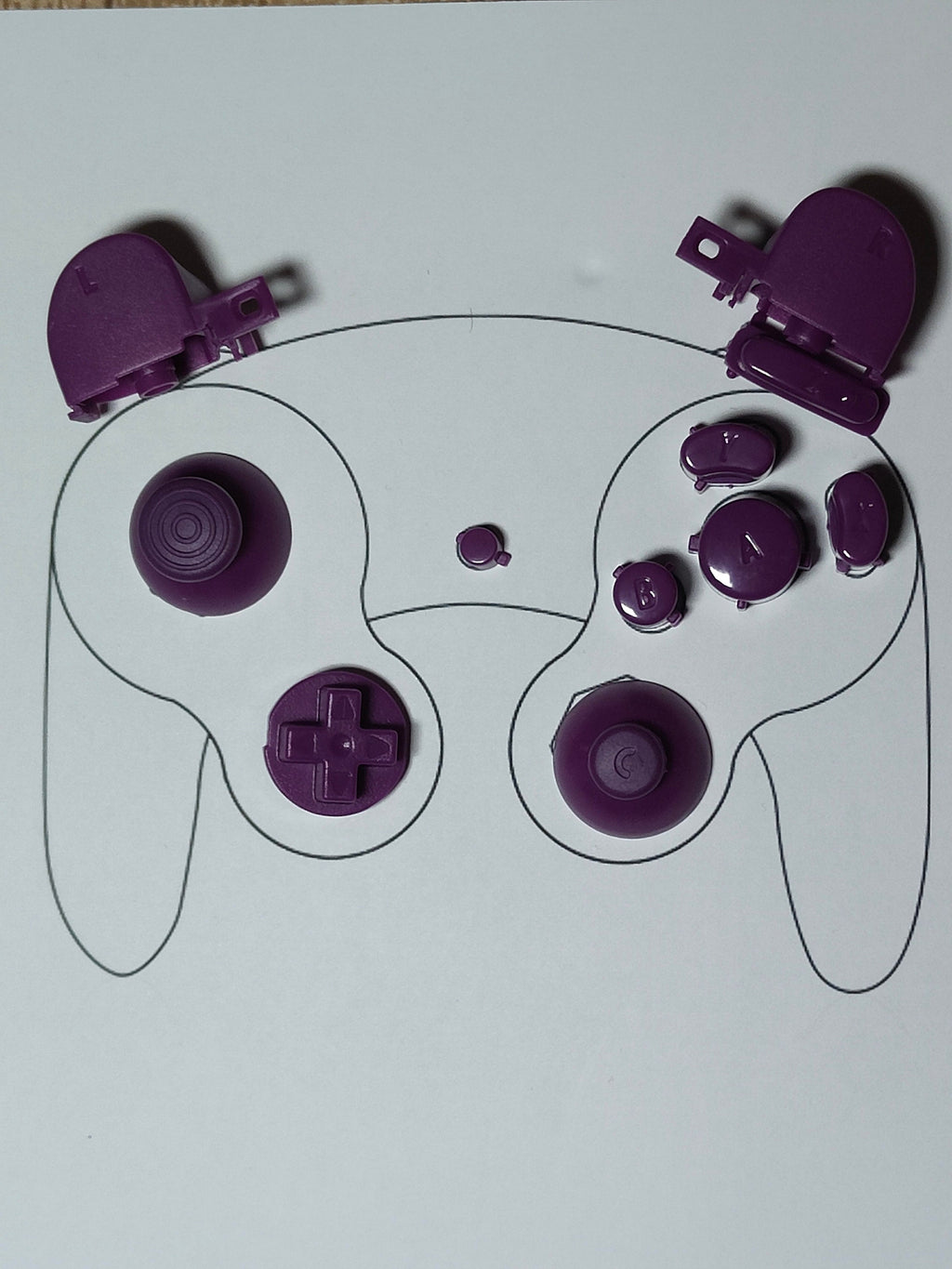 Custom Purple Gamecube Controller Button Set - Console Revive