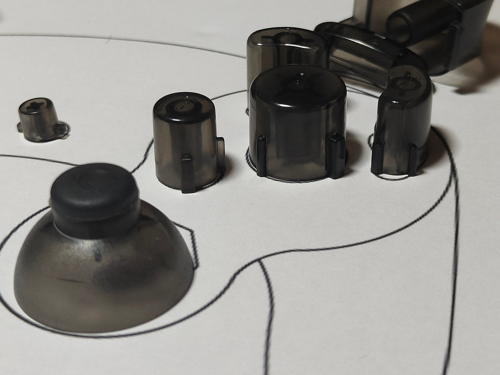 Custom Smoked Black Gamecube Controller Button Set - Console Revive