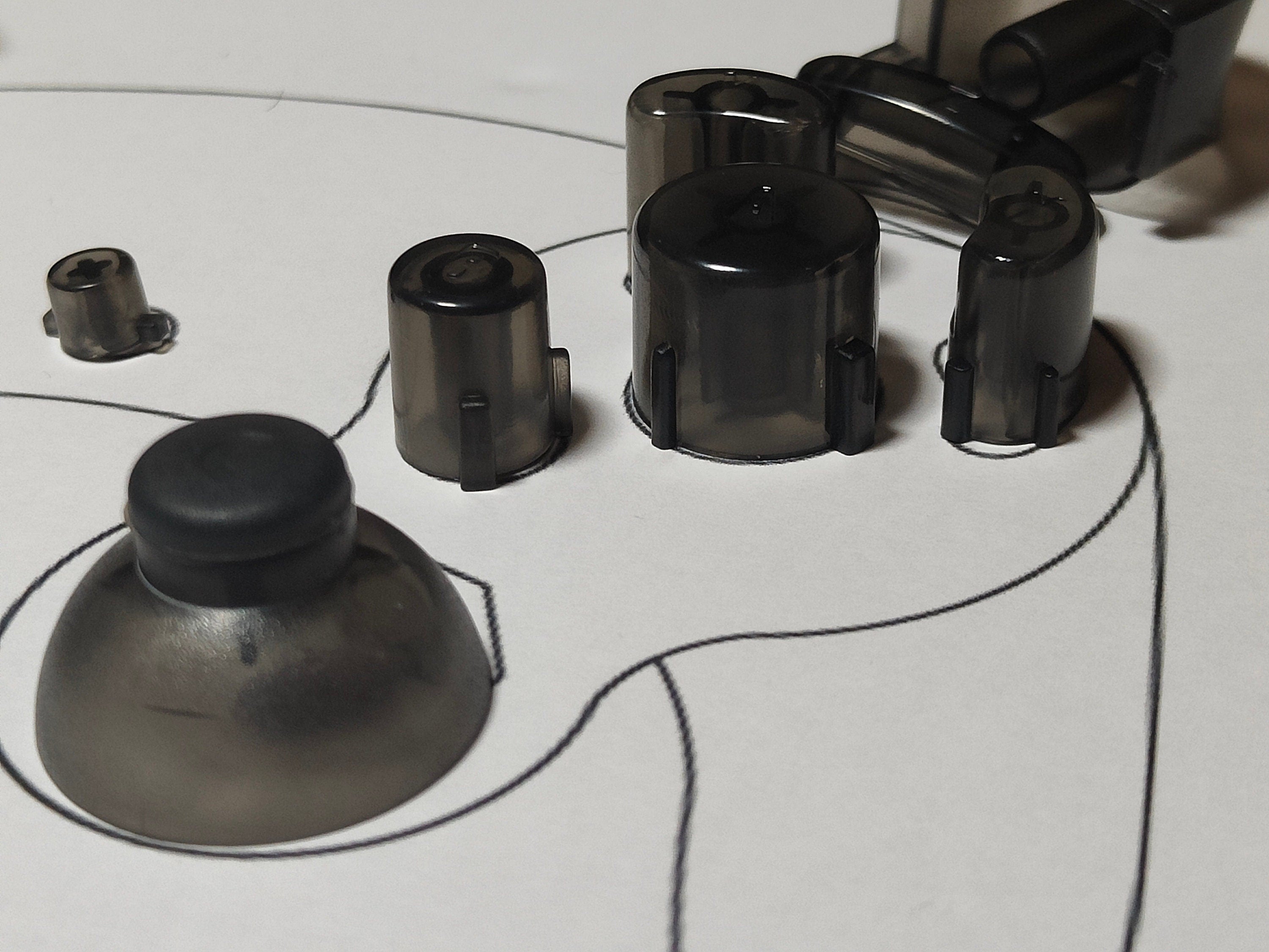 Custom Smoked Black Gamecube Controller Button Set - Console Revive