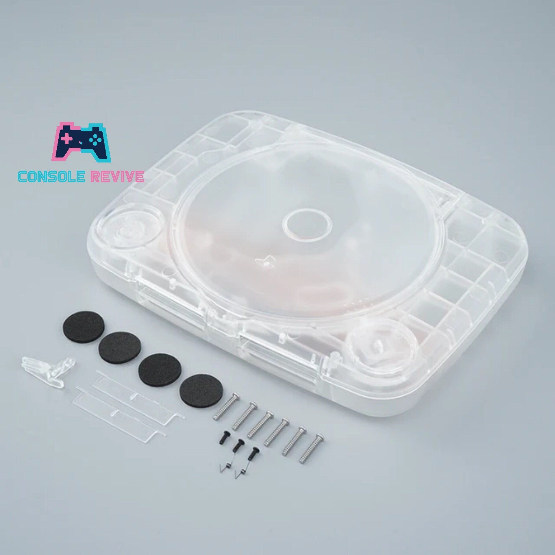 Crystal Clear Transparent Replacement Shell Case for PSOne Console - Enhance Your Console's Look! - Console Revive