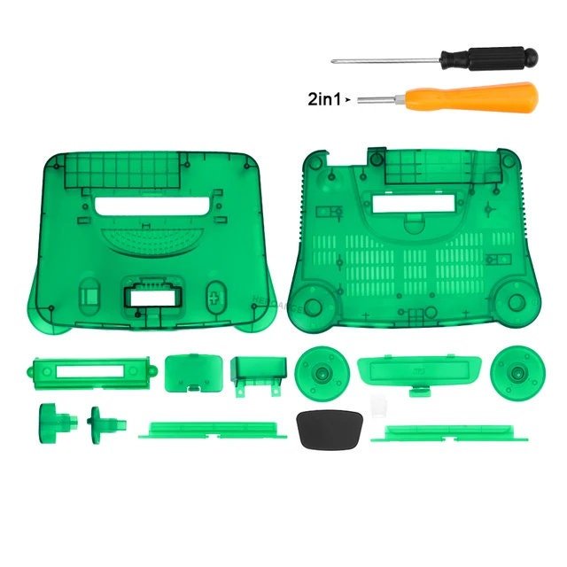 Green Transparent Replacement Shell Case for N64 - Enhance Your Console's Look! - Console Revive