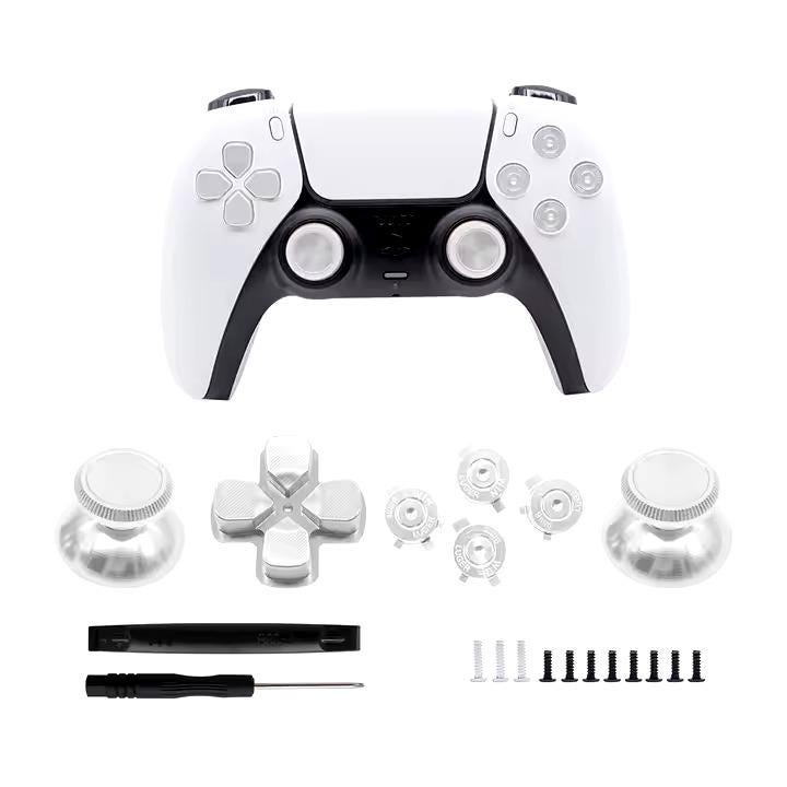 Metal D - Pad and Buttons for PS5 Controller – Orange, Black, Blue & Silver - Console Revive