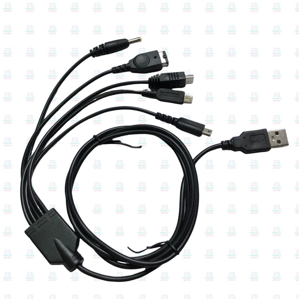 5 - in - 1 USB charger cable for DS Lite, 3DS, GameBoy Advance sp, PSP – multi charging lead for retro handheld consoles - Console Revive