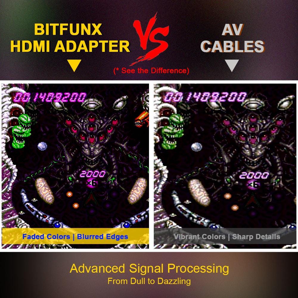 PC Engine/TurboGrafx - 16 RGB to HDMI Converter – 1080p Plug & Play Retro Gaming Adapter - Console Revive