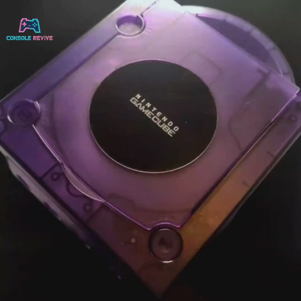 Crystal Purple Clear Transparent Replacement Shell Case for GameCube - Enhance Your Console's Look!