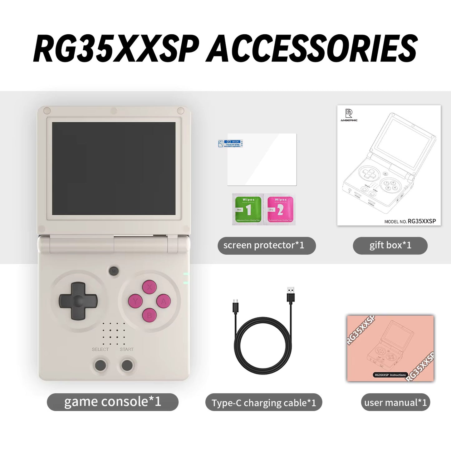 Anbernic RG35xxSP Retro Handheld Console – Foldable Clamshell Design, 3.5" IPS Screen, Classic Emulation Gaming